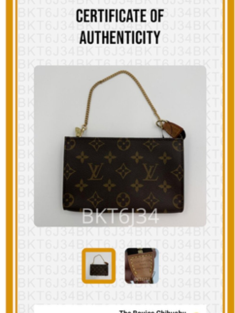 Louis Vuitton Monogram Mini Pochette Original Chain Entrupy Authenticated - Picture 12 of 12